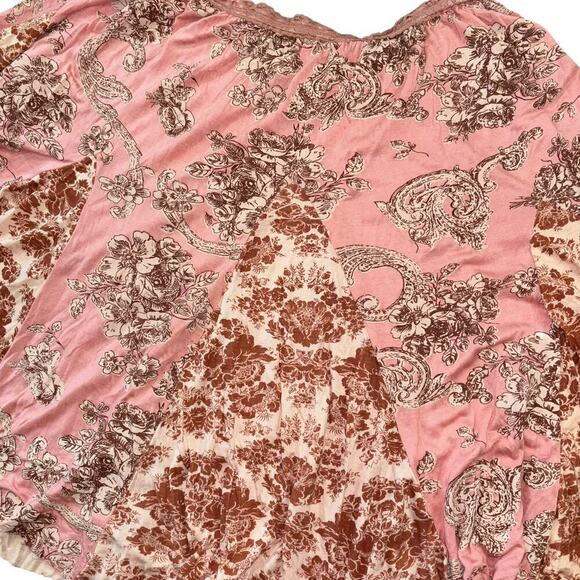 Angie Y2K Patchwork PInk Floral Circle Skirt Women’s Sz S Hippie Boho Casual - Picture 3 of 8